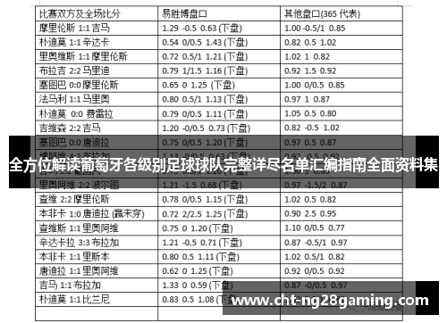 全方位解读葡萄牙各级别足球球队完整详尽名单汇编指南全面资料集